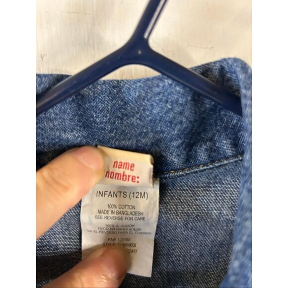 Faded Glory FG 12m blue jean denim infant jacket snaps - Picture 3 of 4